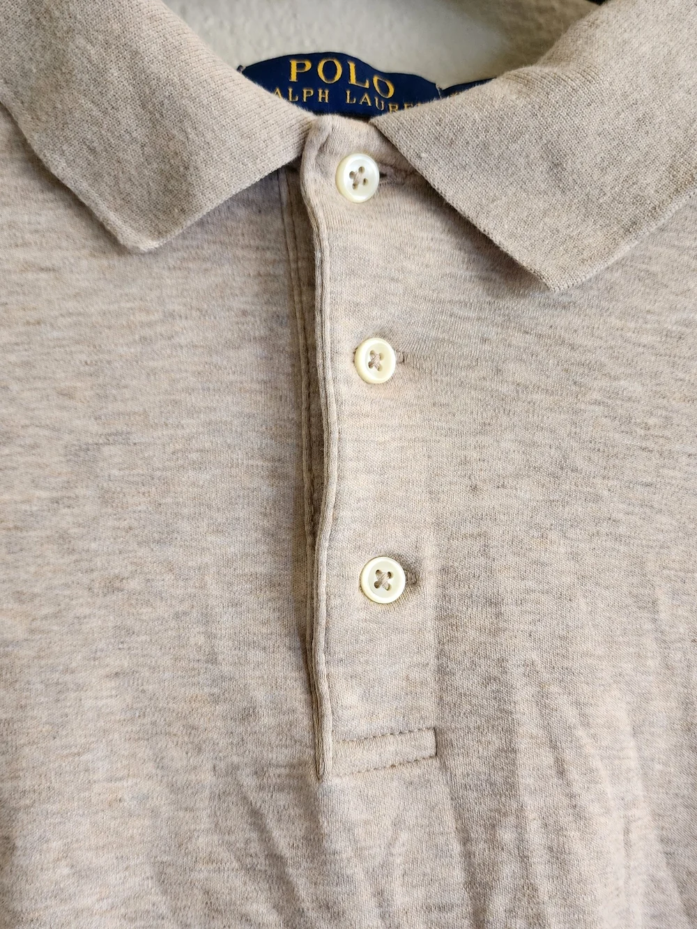 Polo by Ralph Lauren Long-Sleeve Polo Shirt - Light Beige